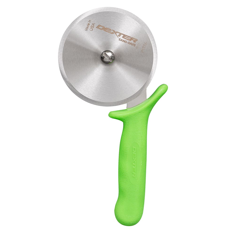 Dexter Russell P177AG-PCP SANI-SAFE® 4" Pizza Cutter w/ Green Plastic Handle, Carbon Steel