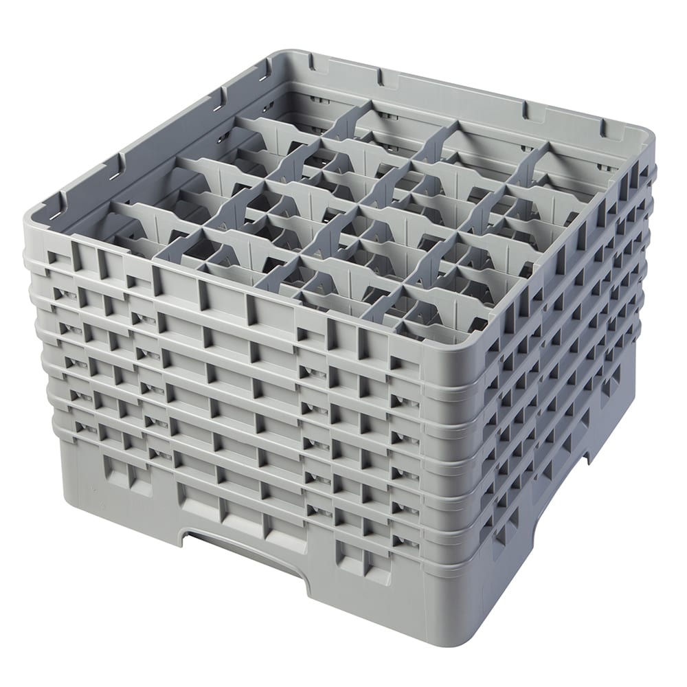 144-16S1114151 Camrack® Glass Rack w/ 16 Compartments - 6 Gray Extenders, Gray