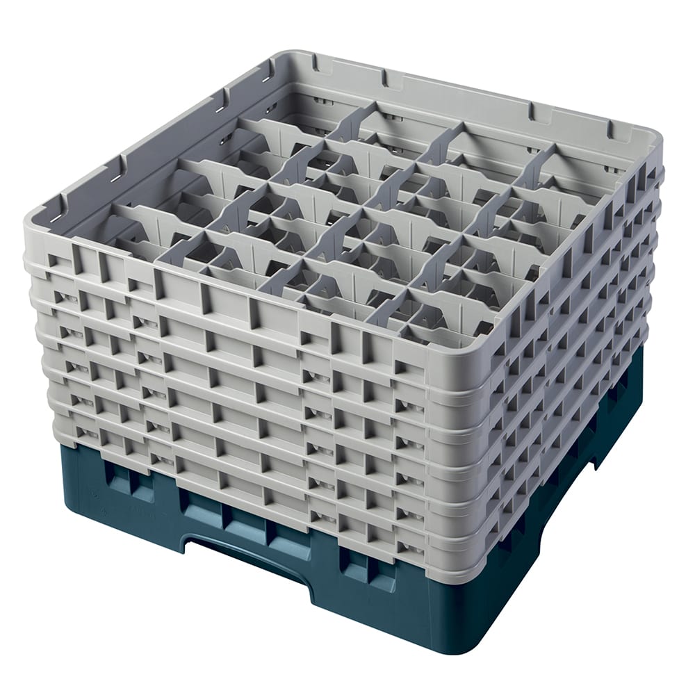 144-16S1114414 Camrack® Glass Rack w/ (16) Compartments - (6) Gray Extenders, Teal