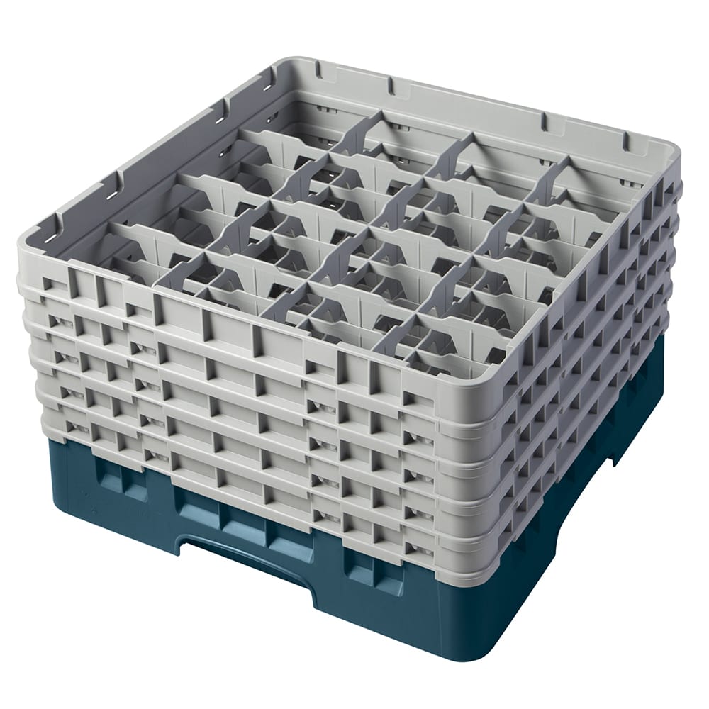 144-16S958414 Camrack® Glass Rack w/ (16) Compartments - (5) Gray Extenders, Teal