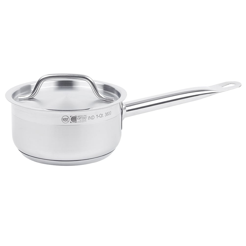175-3800 1 qt Optio™ Stainless Steel Saucepan w/ Hollow Metal Handle - Induction ready
