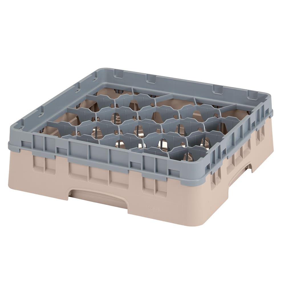 144-20S318184 Camrack® Glass Rack w/ (20) Compartment - (1) Gray Extender, Beige