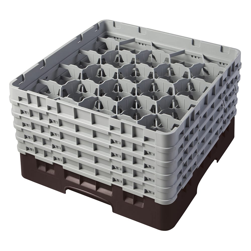 144-20S958167 Camrack® Glass Rack w/ (20) Compartments - (5) Gray Extenders, Brown