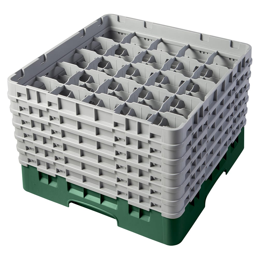144-25S1114119 Camrack® Glass Rack w/ (25) Compartments - (6) Gray Extenders, Sherwood Green