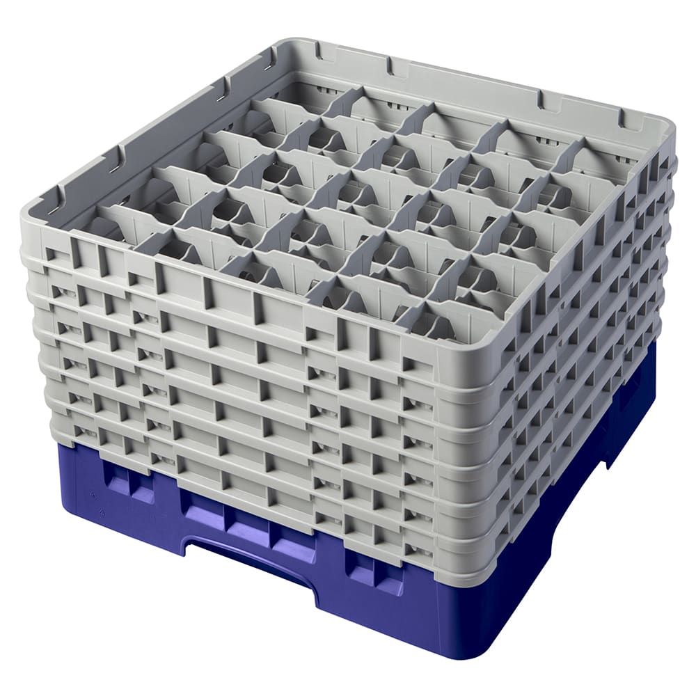 144-25S1114186 Camrack® Glass Rack w/ (25) Compartments - (6) Gray Extenders, Navy Blue