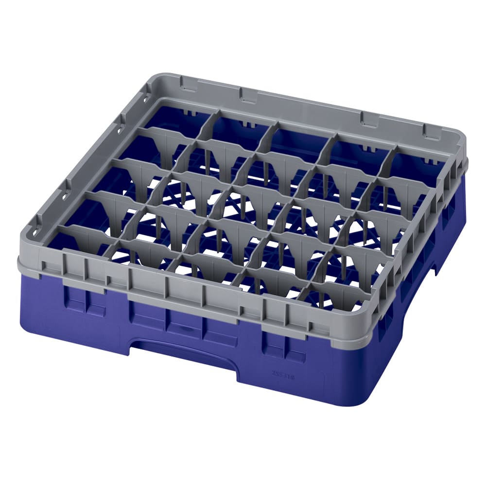 144-25S318186 Camrack® Glass Rack w/ (25) Compartments - (1) Gray Extender, Navy Blue