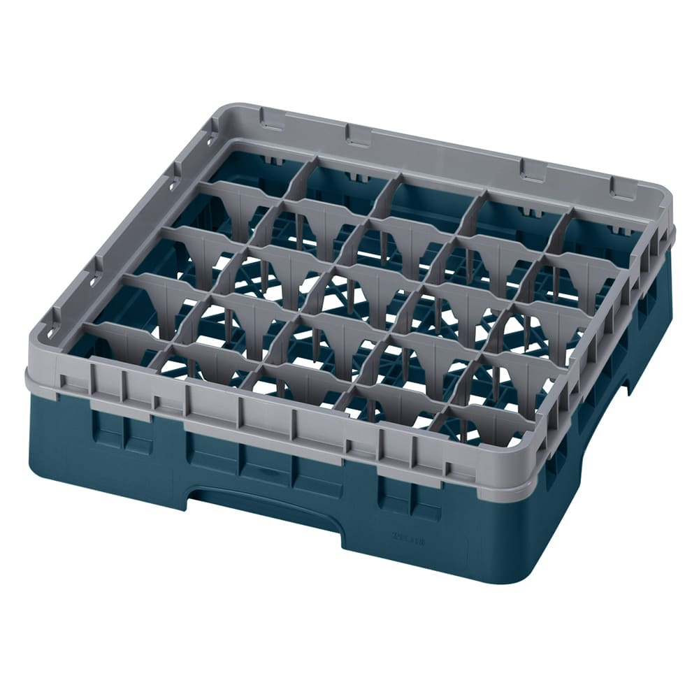 144-25S318414 Camrack® Glass Rack w/ 25 Compartments - 1 Gray Extender, Teal