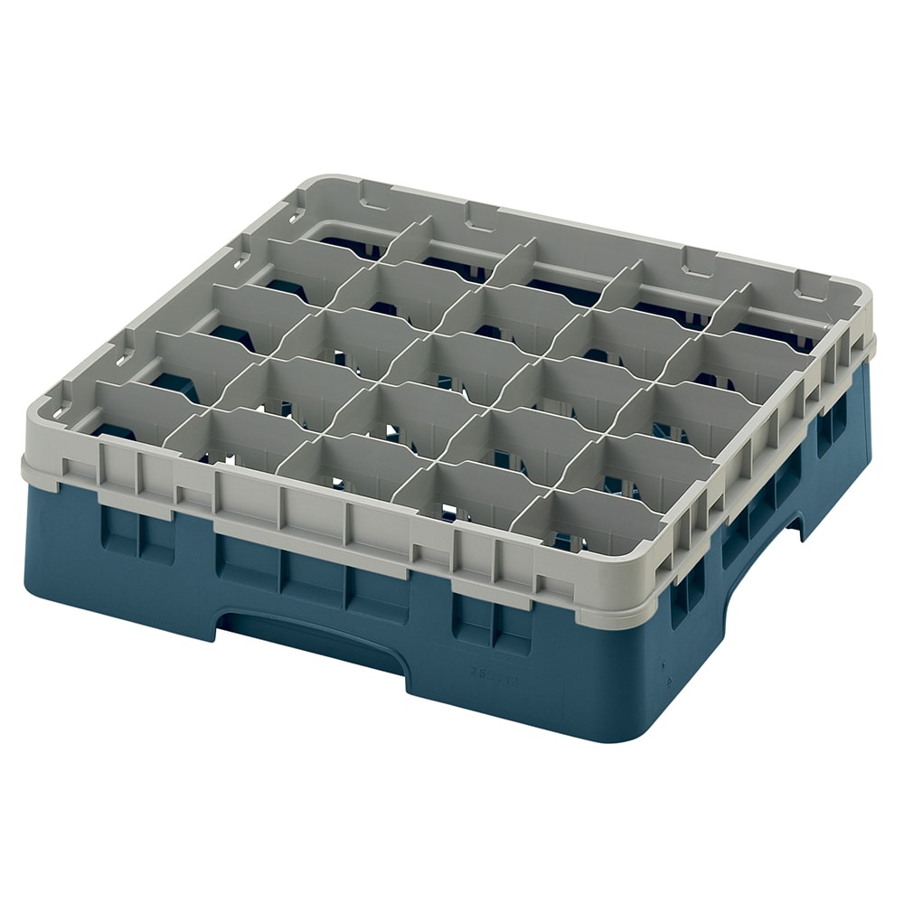 144-25S418414 Camrack® Glass Rack w/ (25) Compartments - (1) Gray Extender, Teal