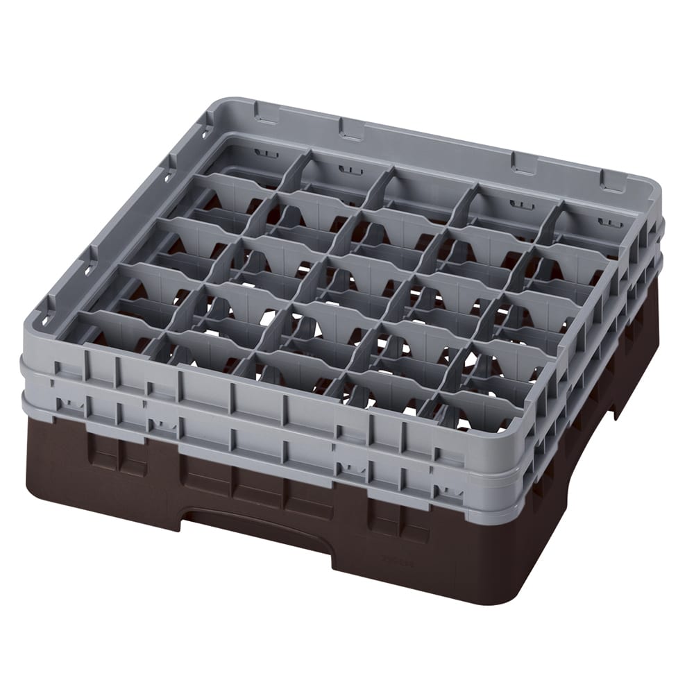 144-25S434167 Camrack® Glass Rack w/ (25) Compartments - (2) Gray Extenders, Brown