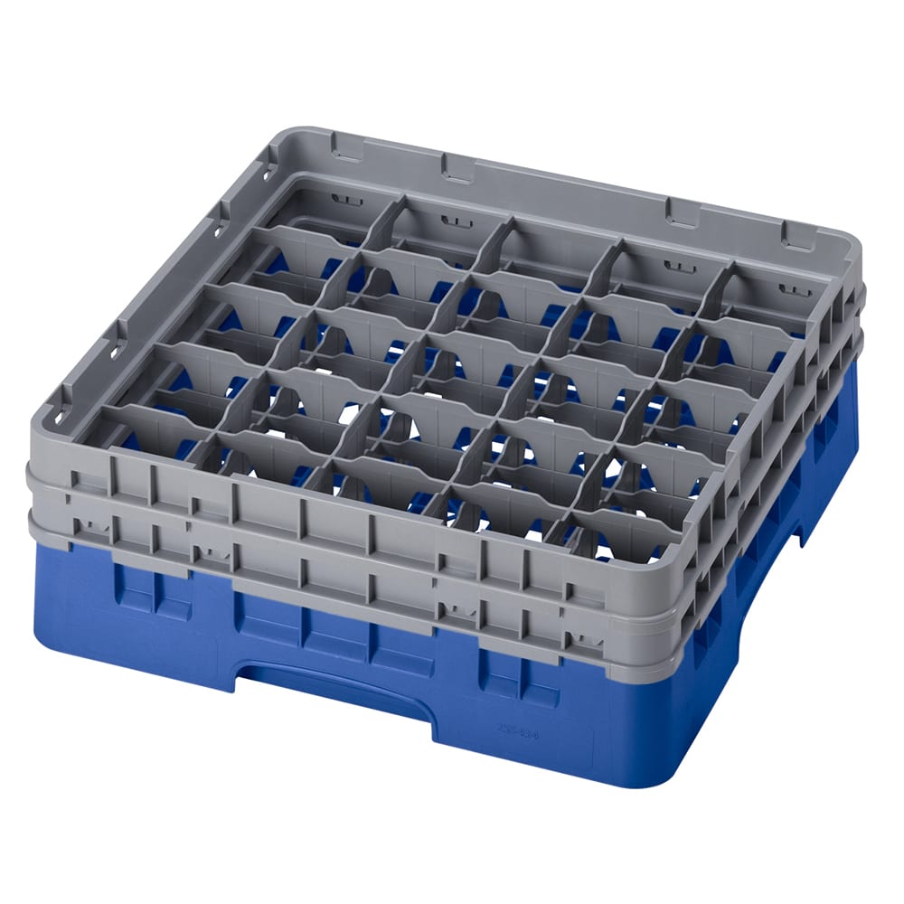 144-25S434168 Camrack® Glass Rack w/ (25) Compartments - (2) Gray Extenders, Blue