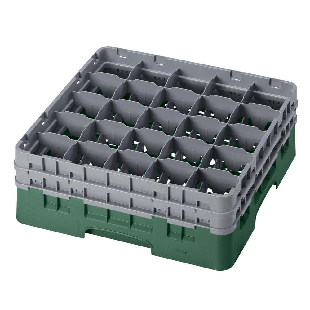 144-25S534119 Camrack® Glass Rack w/ (25) Compartments - (2) Gray Extenders, Sherwood Green