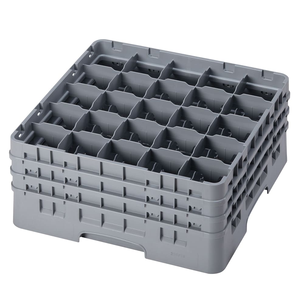 144-25S738151 Camrack® Glass Rack w/ (25) Compartments - (3) Gray Extenders, Soft Gray