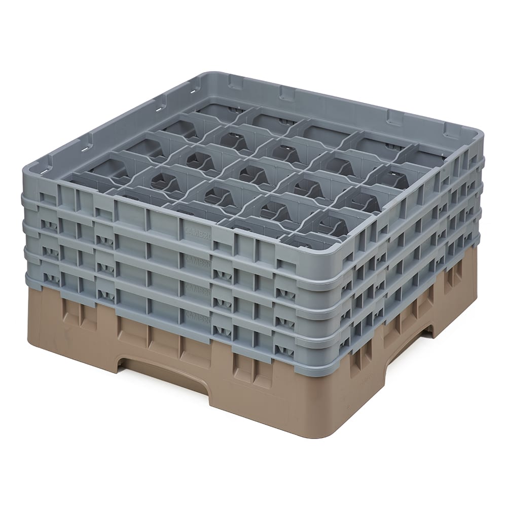 144-25S800184 Camrack® Glass Rack w/ (25) Compartments - (4) Extenders, Beige