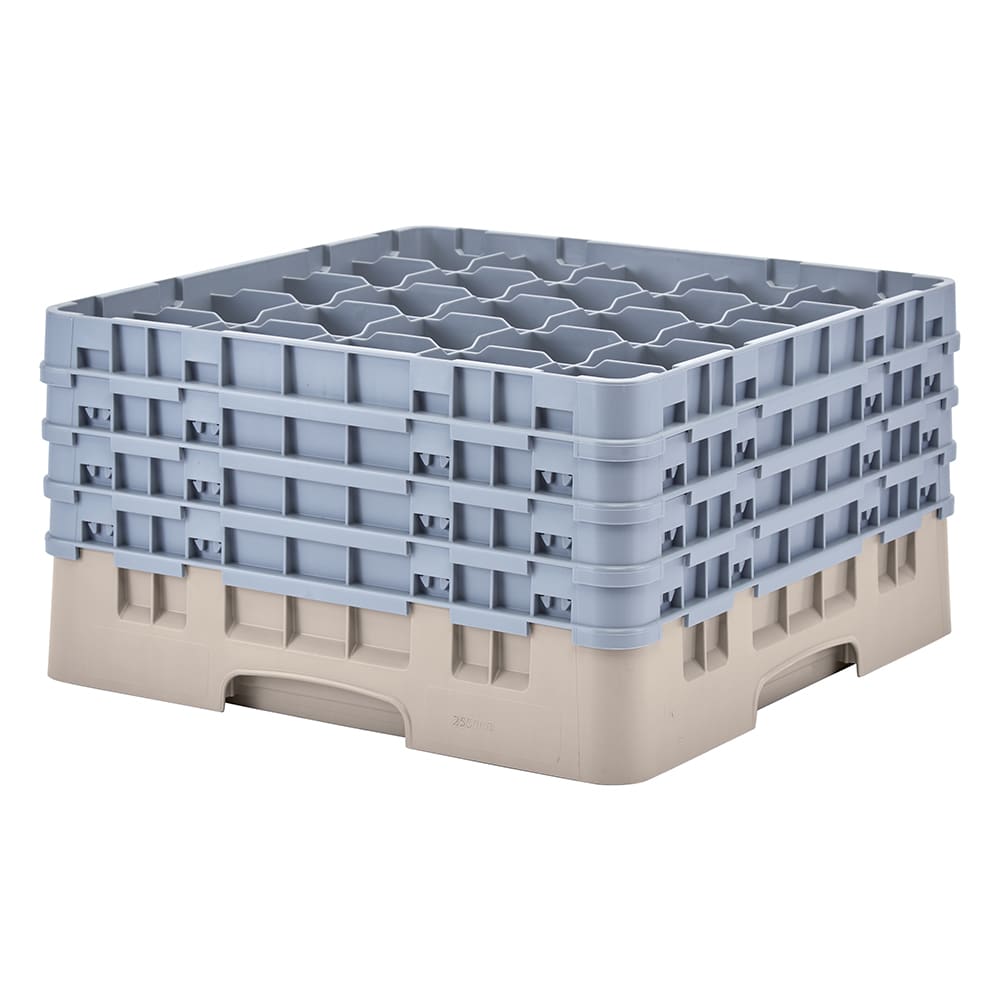 144-25S900184 Camrack® Glass Rack w/ (25) Compartments - (4) Extenders, Beige