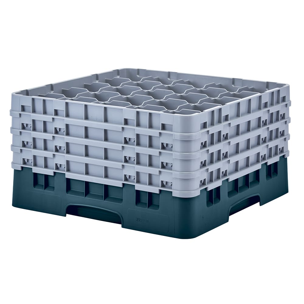 144-25S900414 Camrack® Glass Rack w/ (25) Compartments - (4) Extenders, Teal