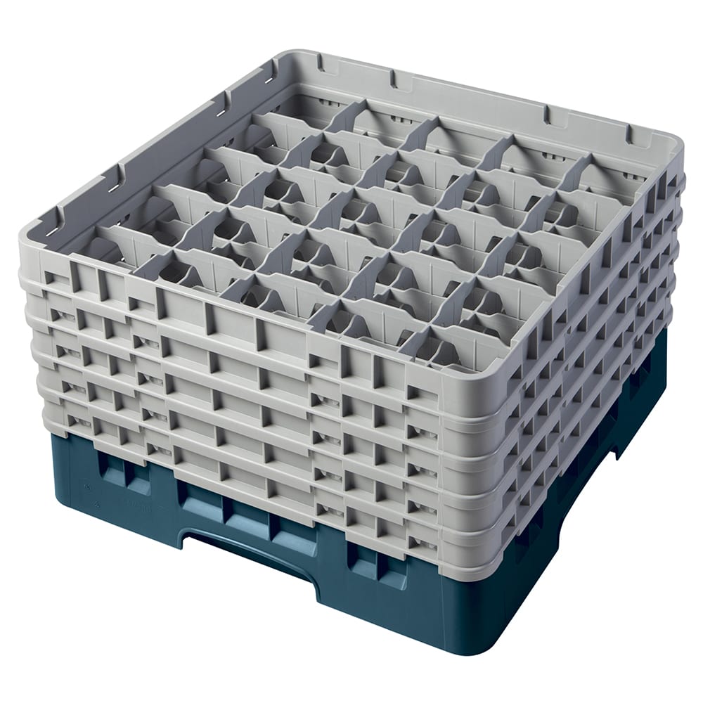 144-25S958414 Camrack® Glass Rack w/ (25) Compartments - (5) Gray Extenders, Teal