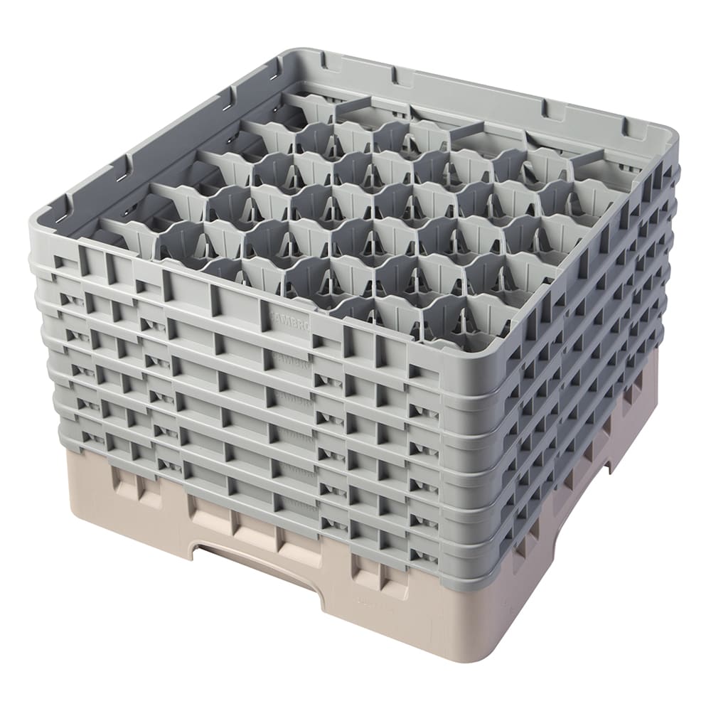 144-30S1114184 Camrack® Glass Rack w/ (30) Compartments - (6) Gray Extenders, Beige