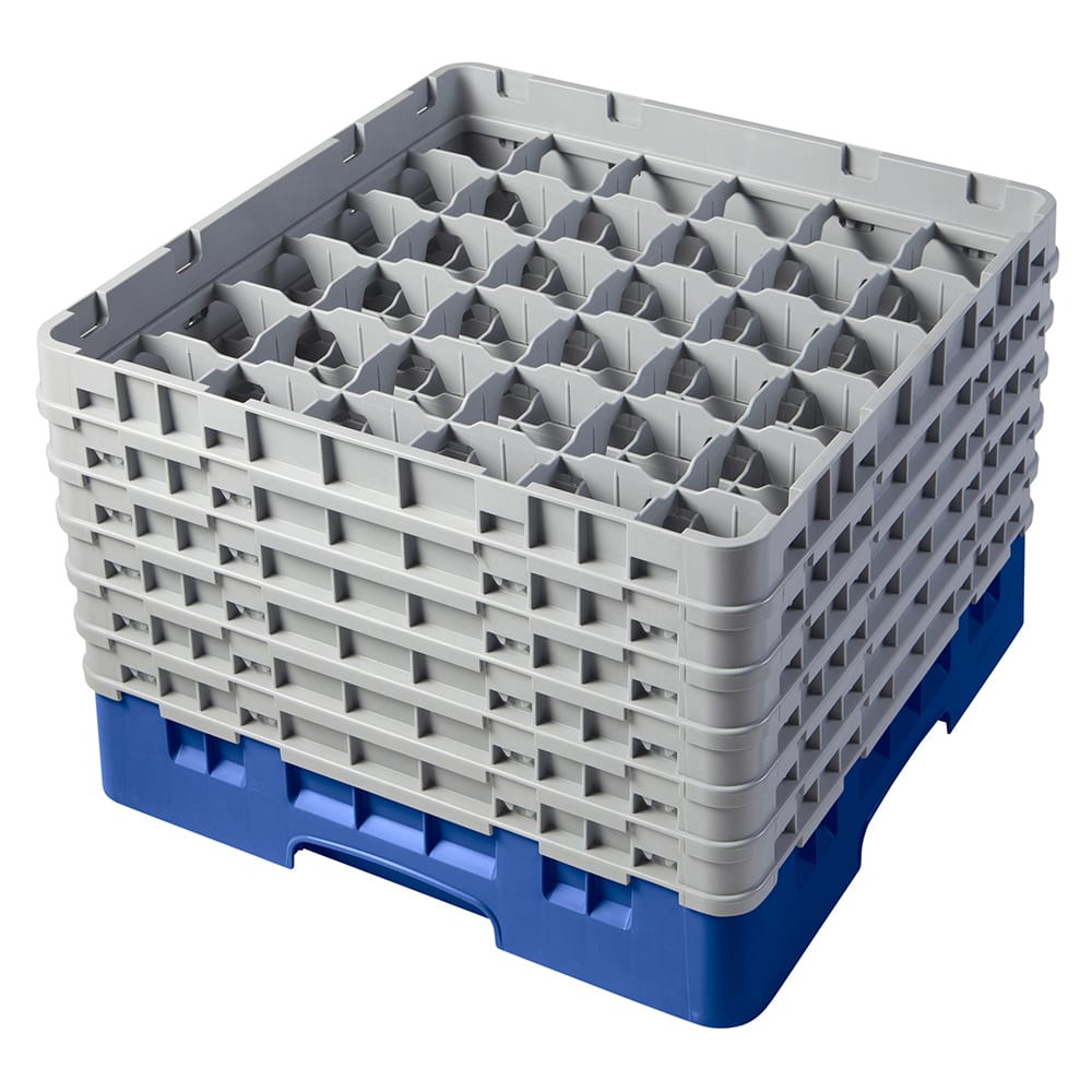 144-36S1114168 Camrack® Glass Rack w/ 36 Compartments - 6 Gray Extenders, Blue