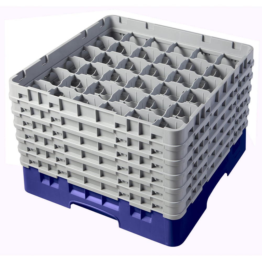 144-36S1114186 Camrack® Glass Rack w/ 36 Compartments - 6 Gray Extenders, Navy Blue
