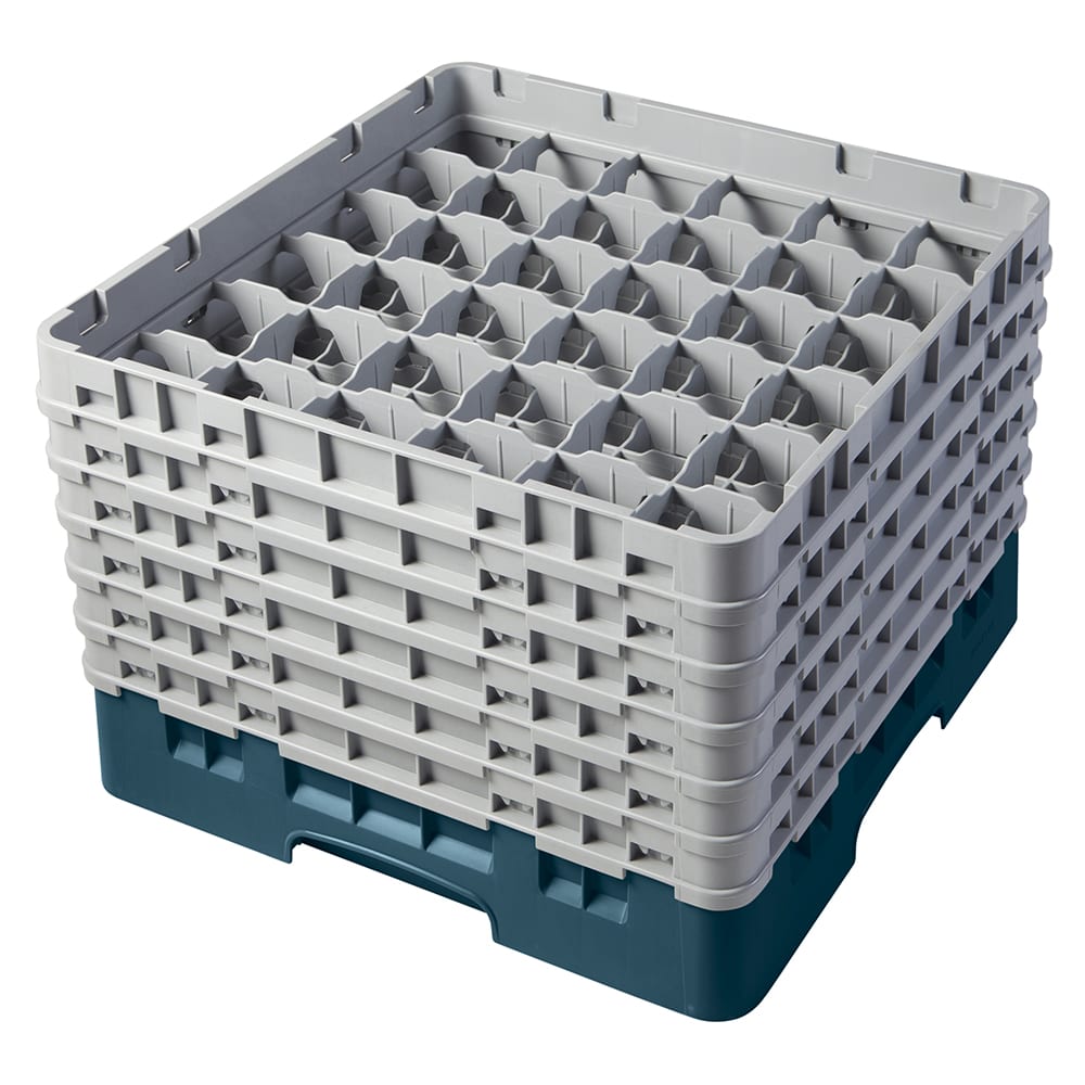 144-36S1114414 Camrack® Glass Rack w/ 36 Compartments - 6 Gray Extenders, Teal
