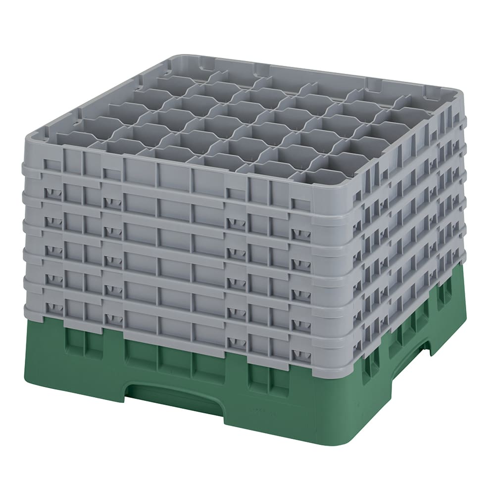 144-36S1214119 Camrack® Glass Rack w/ (36) Compartments - (6) Gray Extenders, Sherwood Green