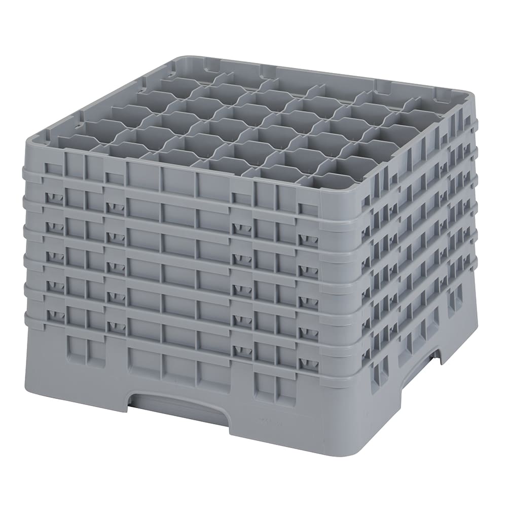 144-36S1214151 Camrack® Glass Rack w/ 36 Compartments - 6 Gray Extenders, Soft Gray