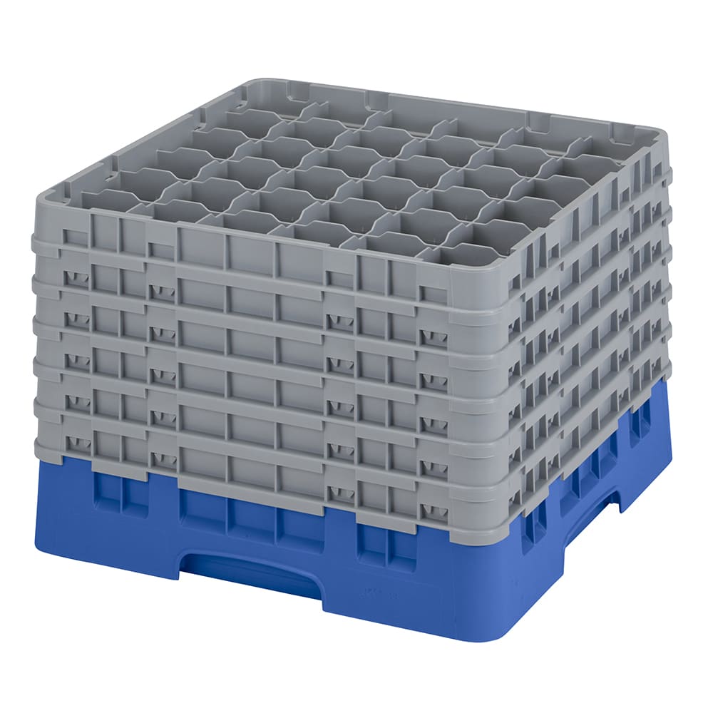 144-36S1214168 Camrack® Glass Rack w/ 36 Compartments - 6 Gray Extenders, Blue