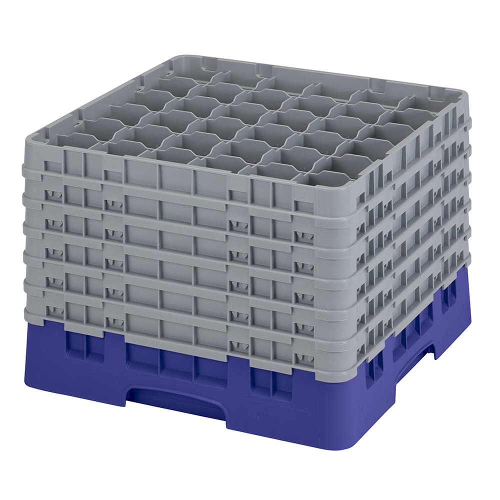 144-36S1214186 Camrack® Glass Rack w/ 36 Compartments - 6 Gray Extenders, Navy Blue