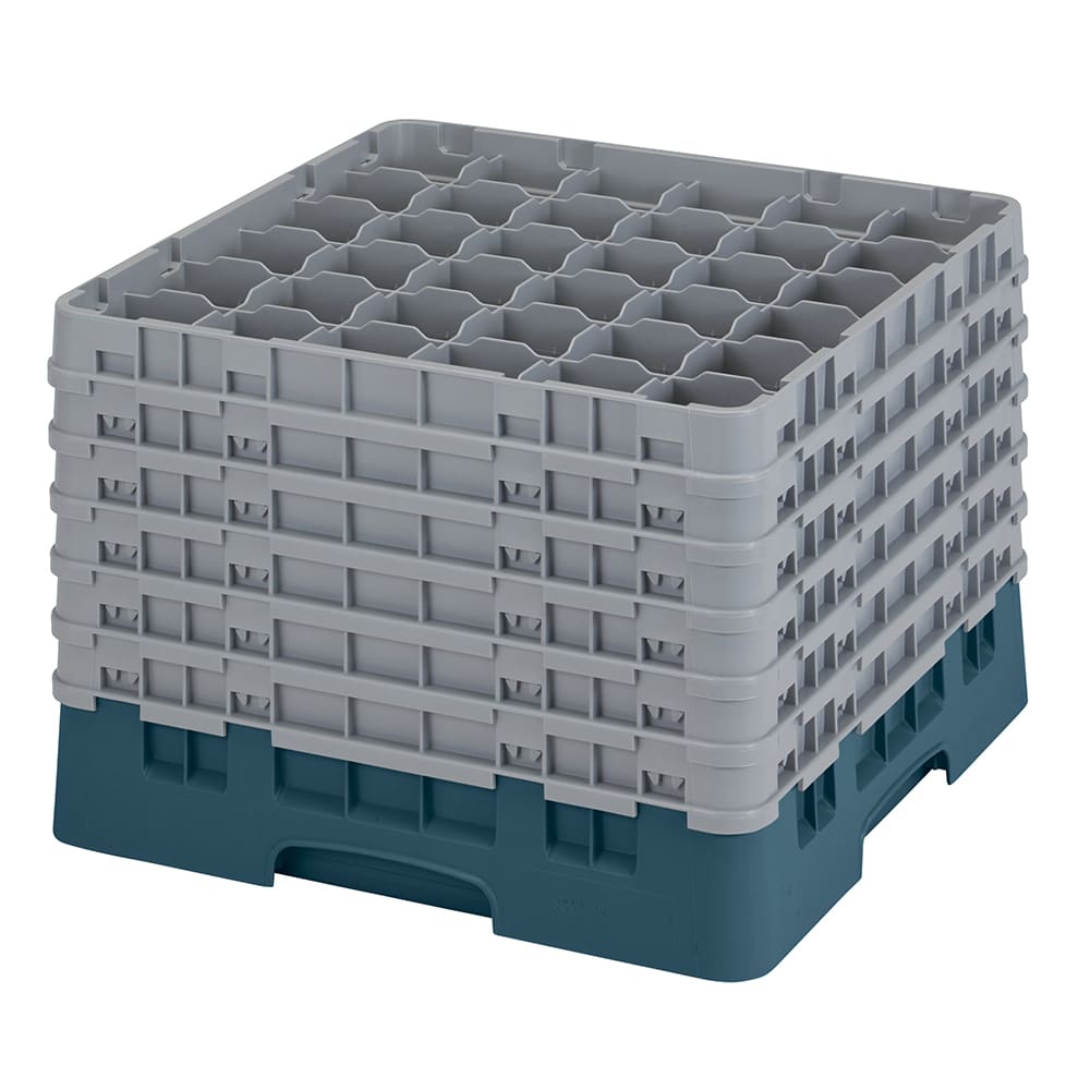 144-36S1214414 Camrack® Glass Rack w/ 36 Compartments - 6 Gray Extenders, Teal
