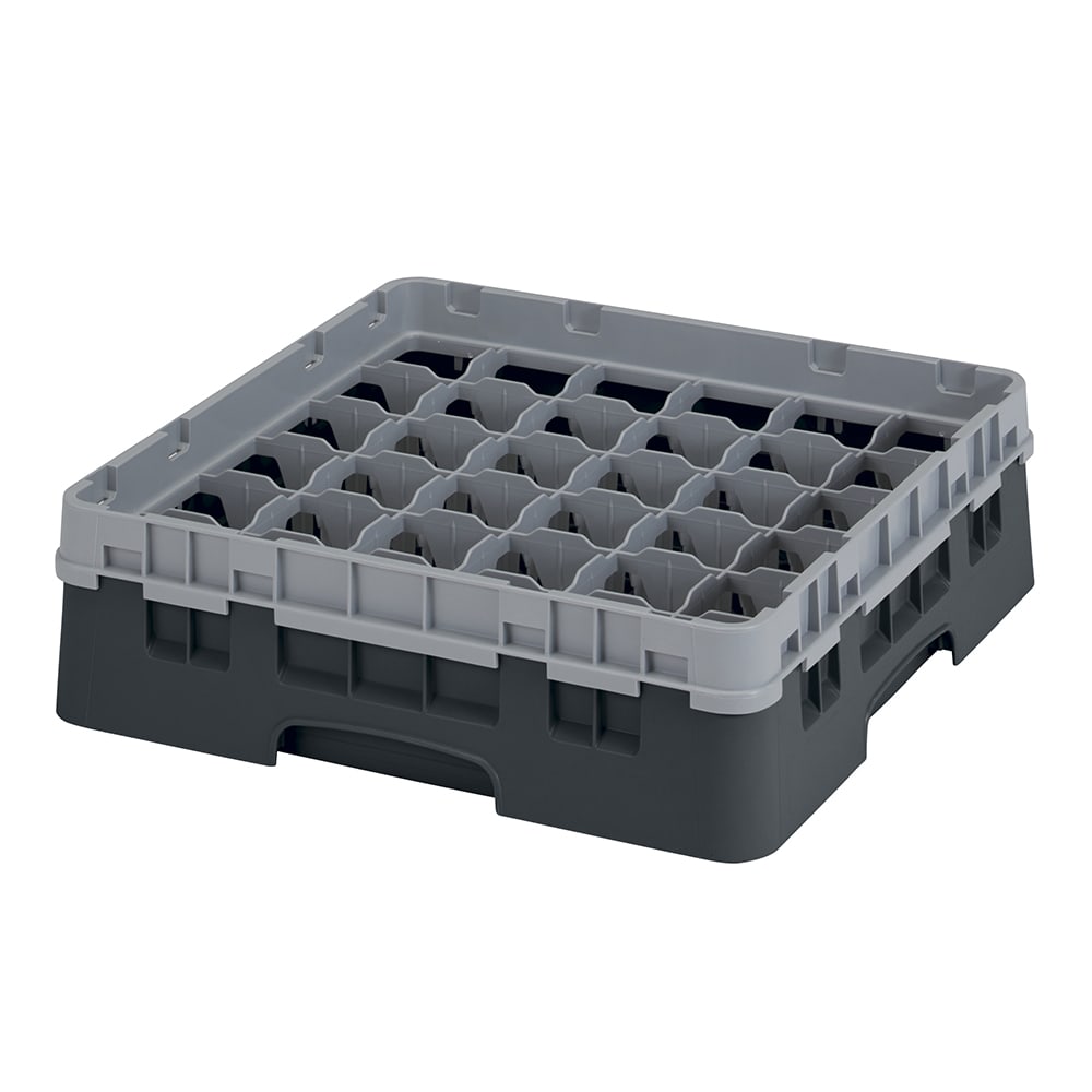 144-36S318110 Camrack® Glass Rack w/ 36 Compartments - 1 Gray Extender, Black