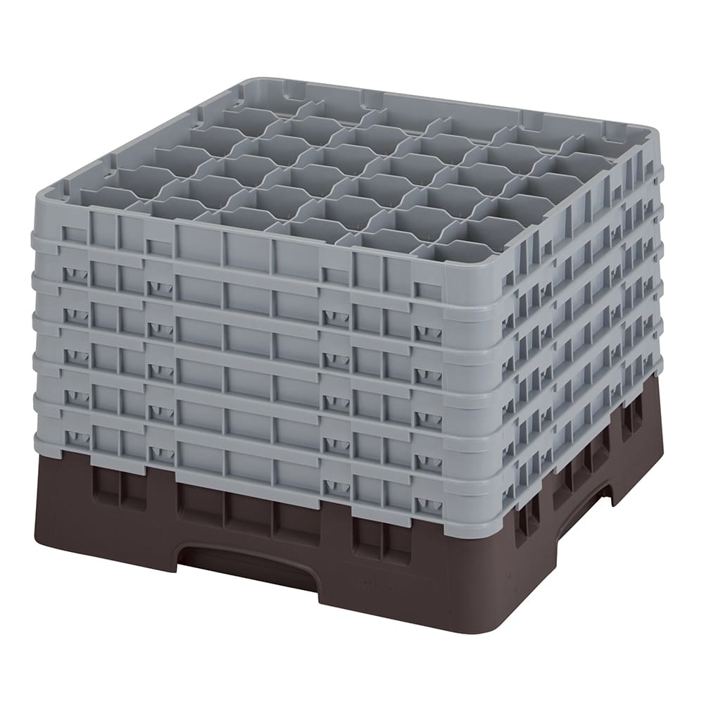 144-36S1214167 Camrack® Glass Rack w/ 36 Compartments - 6 Gray Extenders, Brown