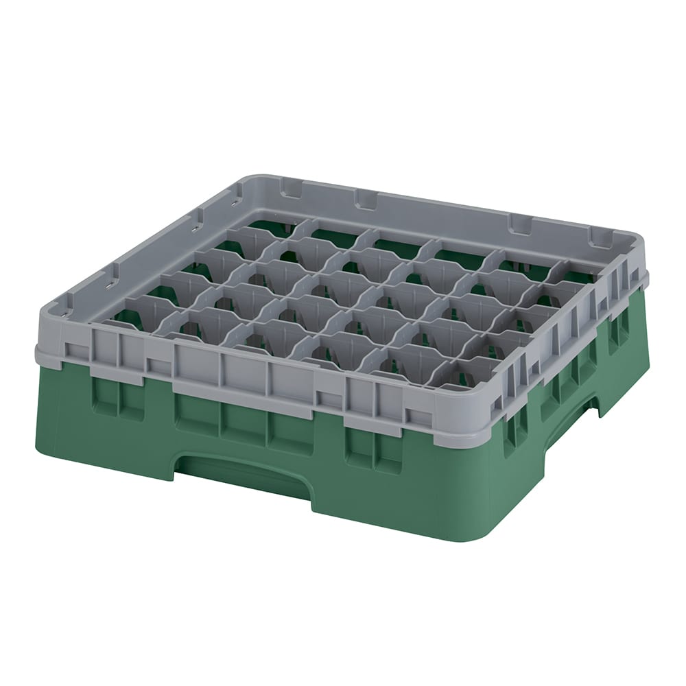 144-36S318119 Camrack® Glass Rack w/ 36 Compartments - 1 Gray Extender, Sherwood Green