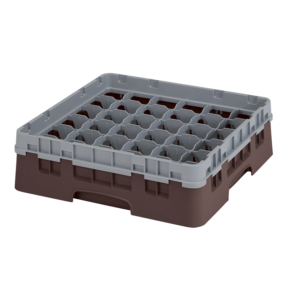144-36S318167 Camrack® Glass Rack w/ 36 Compartments - 1 Gray Extender, Brown