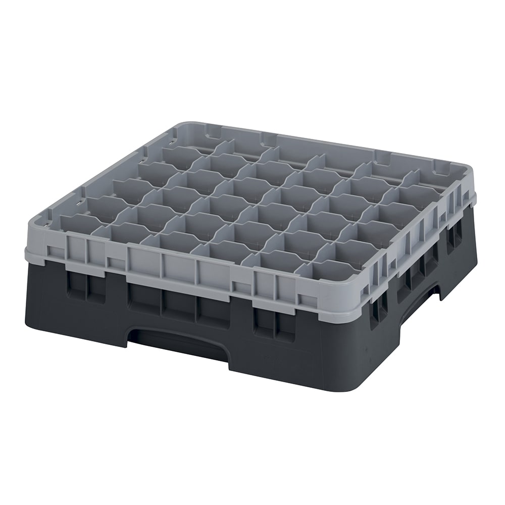 144-36S418110 Camrack® Glass Rack w/ 36 Compartments - 1 Gray Extender, Black