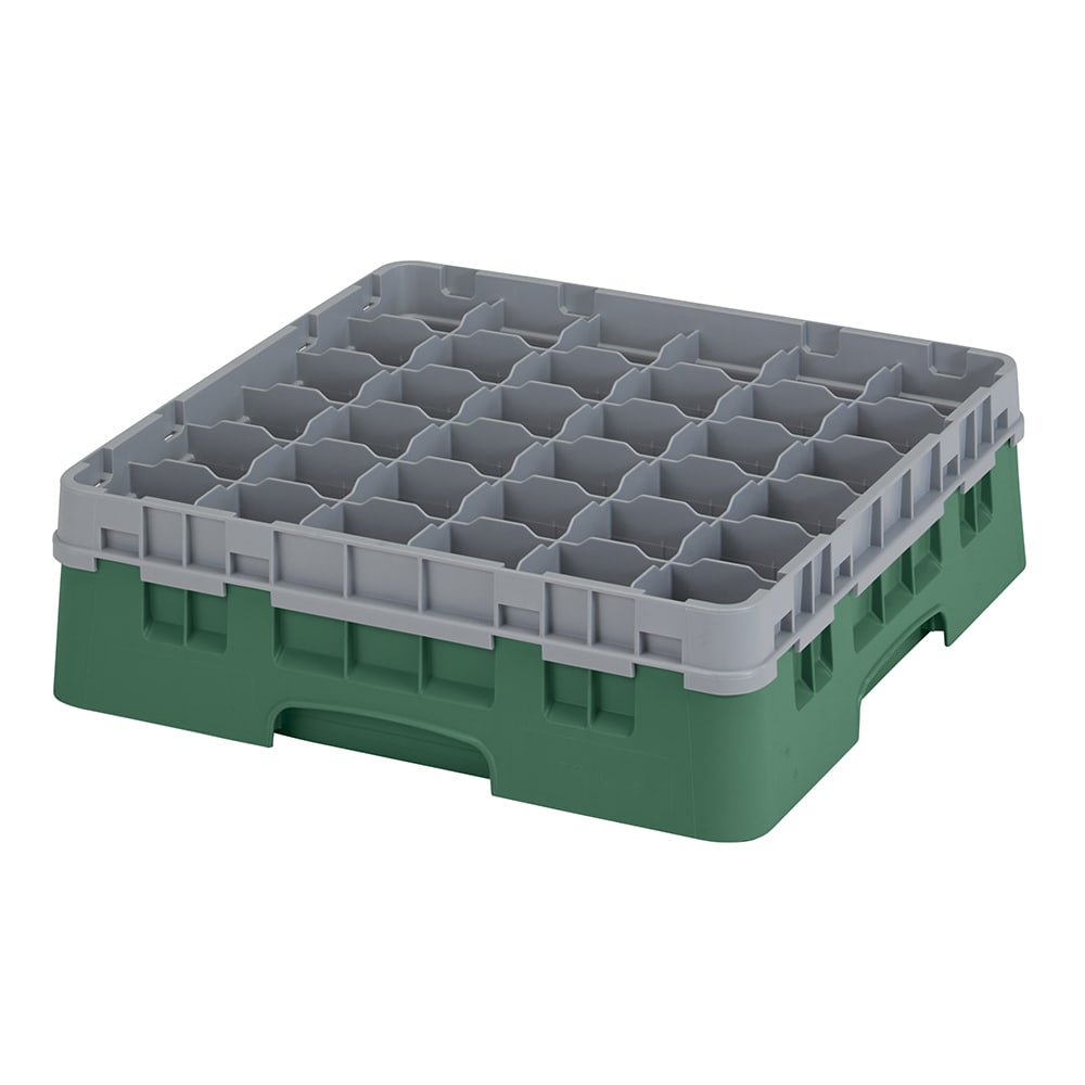 144-36S418119 Camrack® Glass Rack w/ 36 Compartments - 1 Gray Extender, Sherwood Green