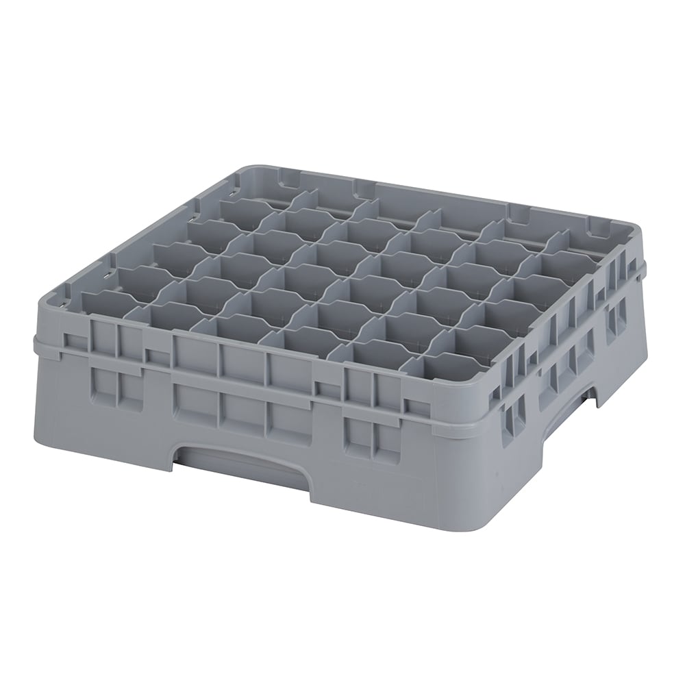 144-36S418151 Camrack® Glass Rack w/ 36 Compartments - 1 Gray Extender, Soft Gray
