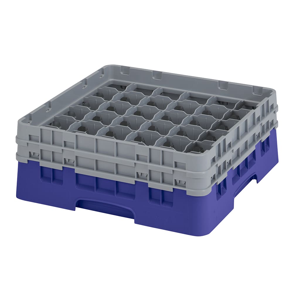 144-36S434186 Camrack® Glass Rack w/ 36 Compartments - 2 Gray Extenders, Navy Blue