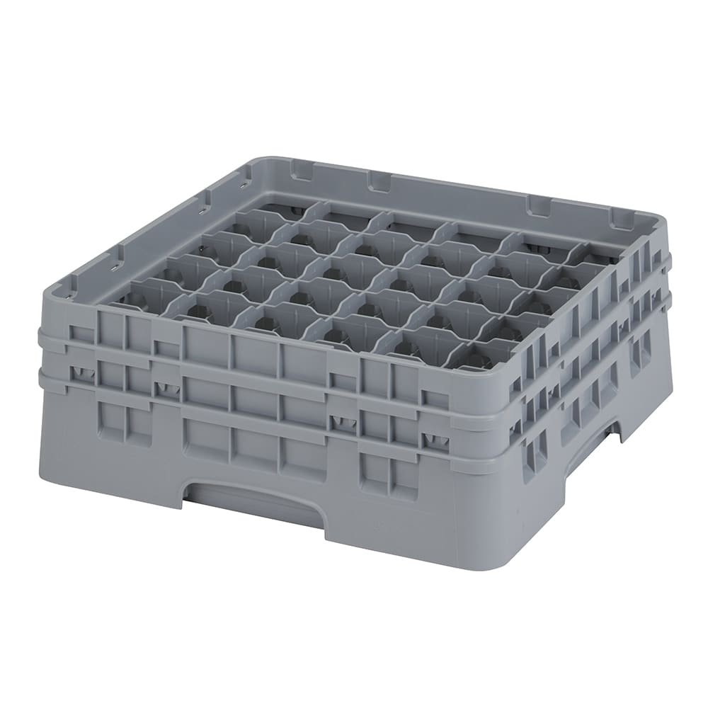 144-36S434151 Camrack® Glass Rack w/ (36) Compartments - (2) Gray Extenders, Soft Gray