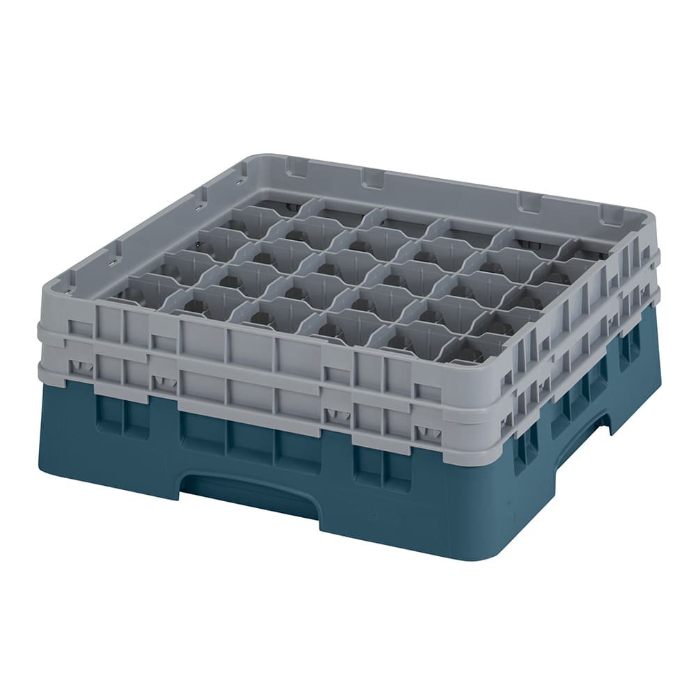 144-36S434414 Camrack® Glass Rack w/ 36 Compartments - 2 Gray Extenders, Teal