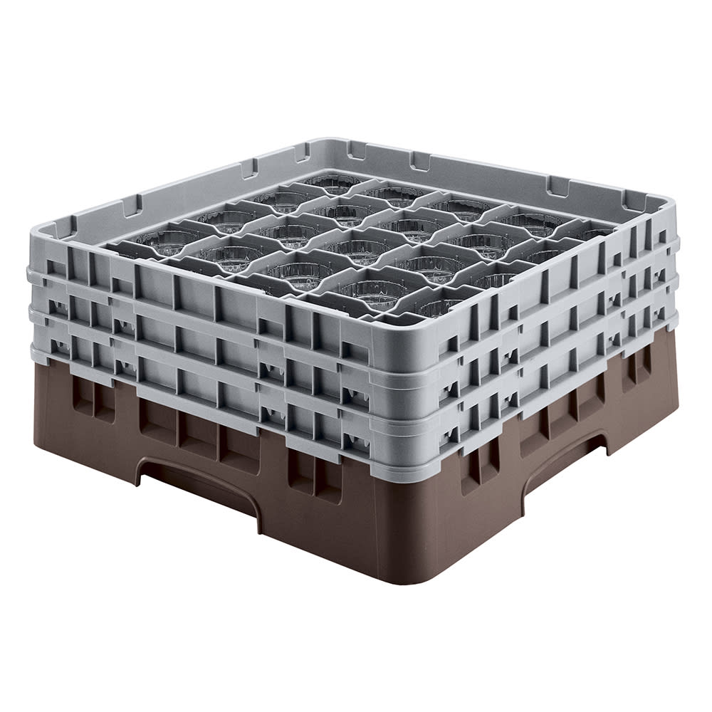 144-36S534167 Camrack® Glass Rack w/ (36) Compartments - (2) Gray Extenders, Brown