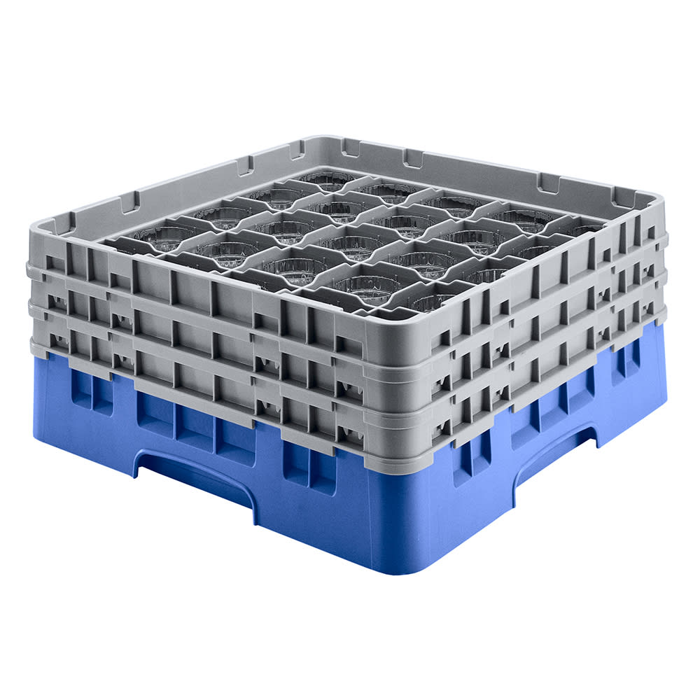 144-36S534168 Camrack® Glass Rack w/ 36 Compartments - 2 Gray Extenders, Blue