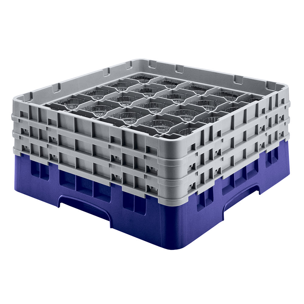 144-36S534186 Camrack® Glass Rack w/ 36 Compartments - 2 Gray Extenders, Navy Blue