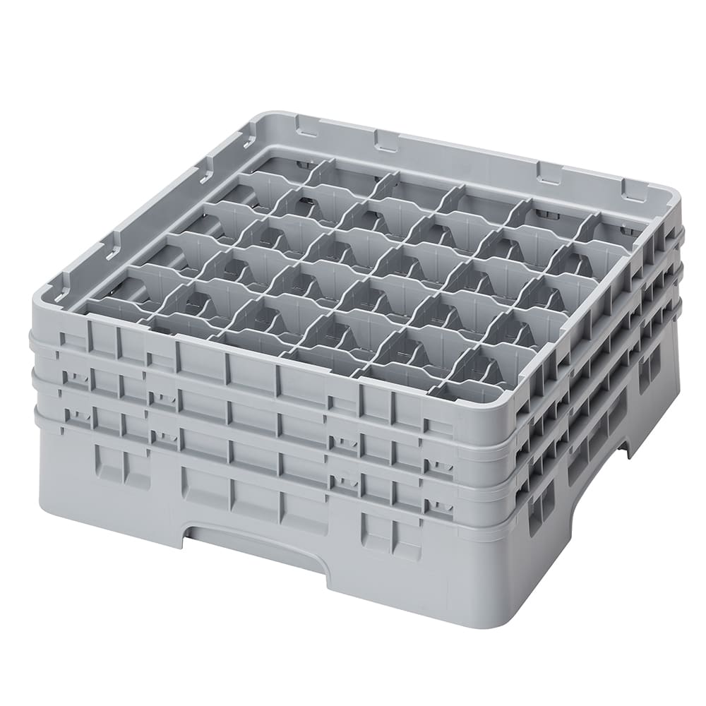 144-36S638151 Camrack® Glass Rack w/ (36) Compartments - (3) Gray Extenders, Soft Gray