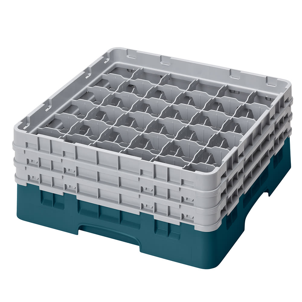 144-36S638414 Camrack® Glass Rack w/ (36) Compartments - (3) Gray Extenders, Teal 