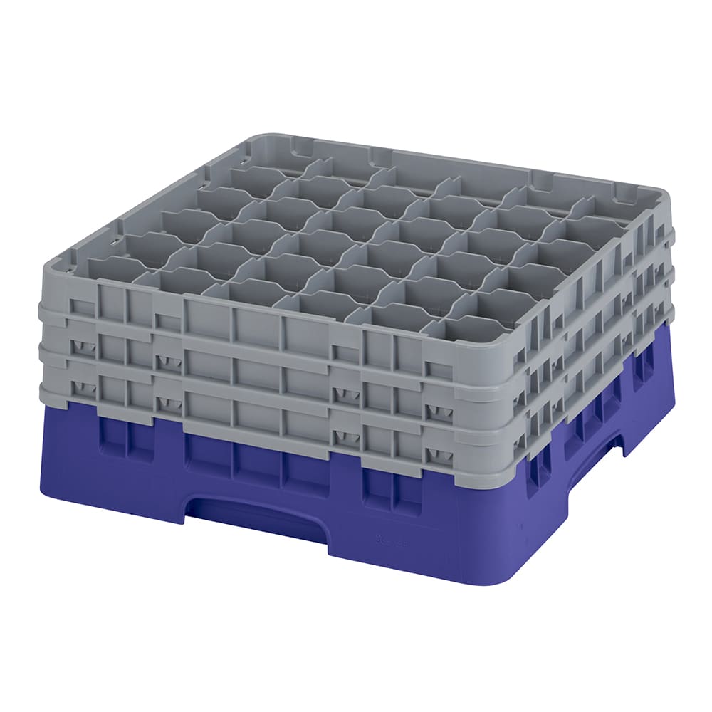 144-36S738186 Camrack® Glass Rack w/ (36) Compartments - (3) Gray Extenders, Navy Blue