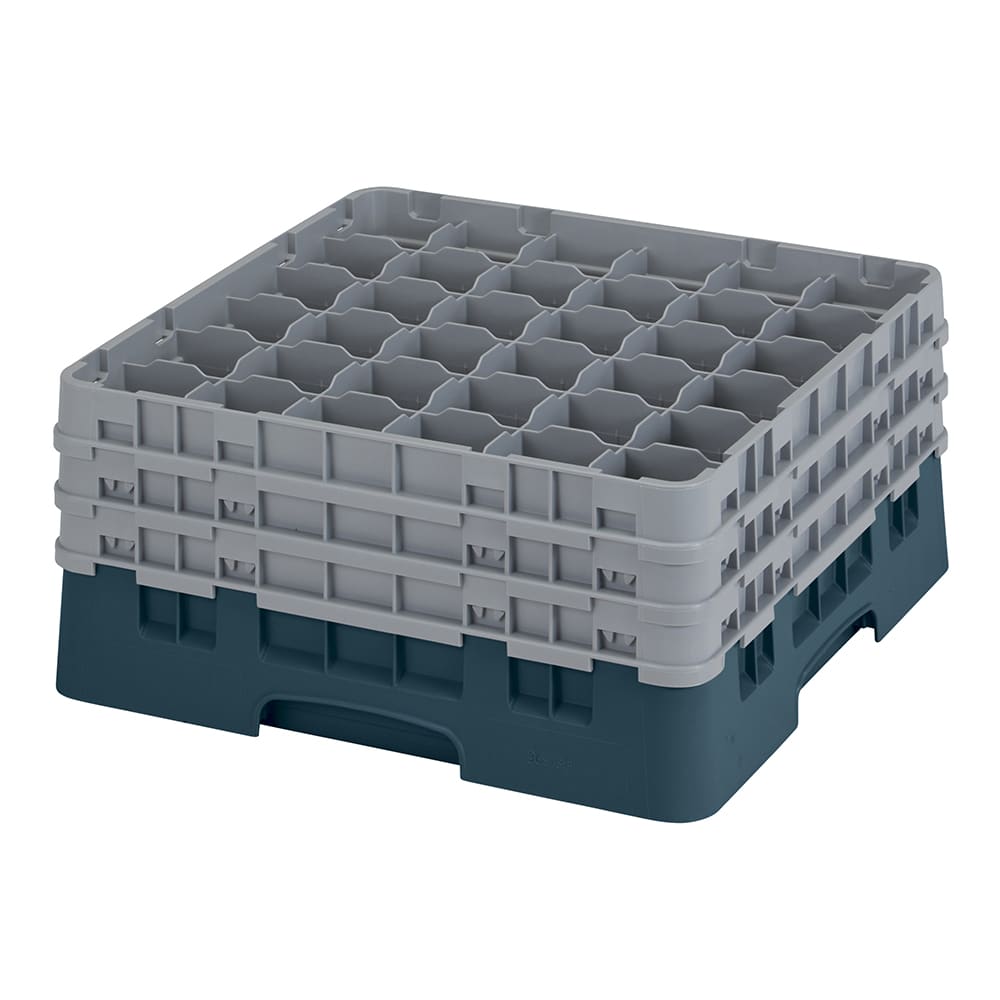 144-36S738414 Camrack® Glass Rack w/ 36 Compartments - 3 Gray Extenders, Teal