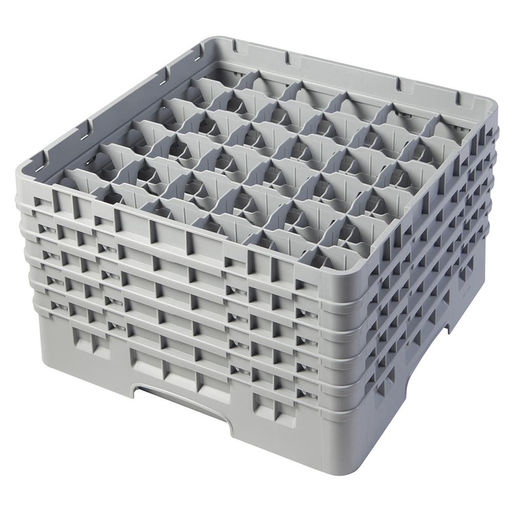 144-36S958151 Camrack® Glass Rack w/ (36) Compartments - (5) Gray Extenders, Soft Gray