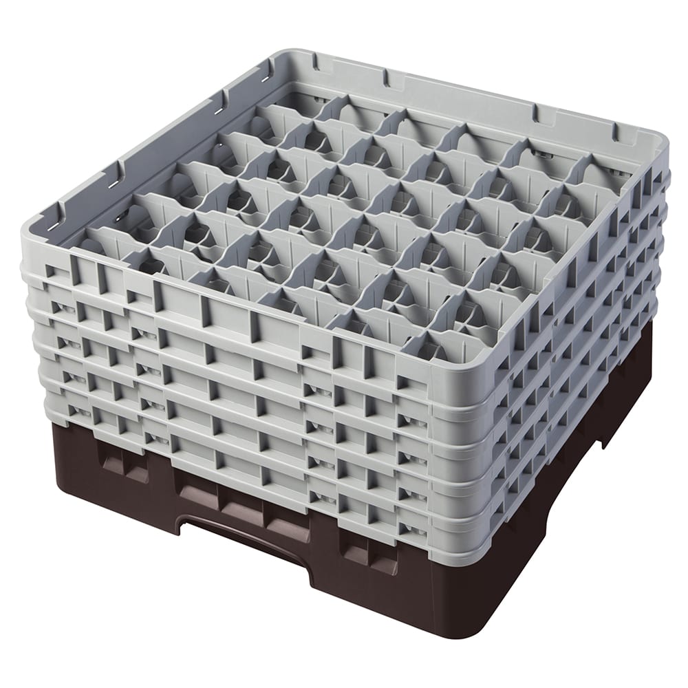 144-36S958167 Camrack® Glass Rack w/ (36) Compartments - (5) Gray Extenders, Brown