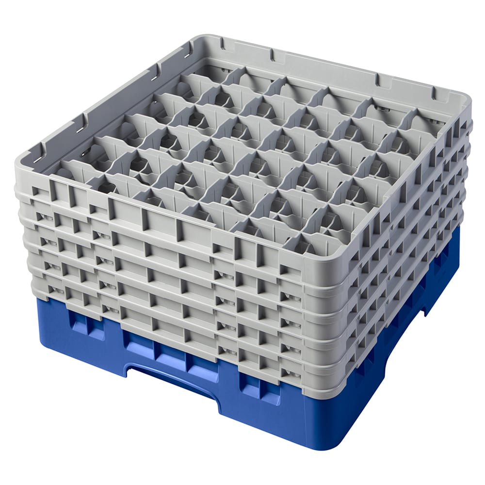 144-36S958168 Camrack® Glass Rack w/ (36) Compartments - (5) Gray Extenders, Blue