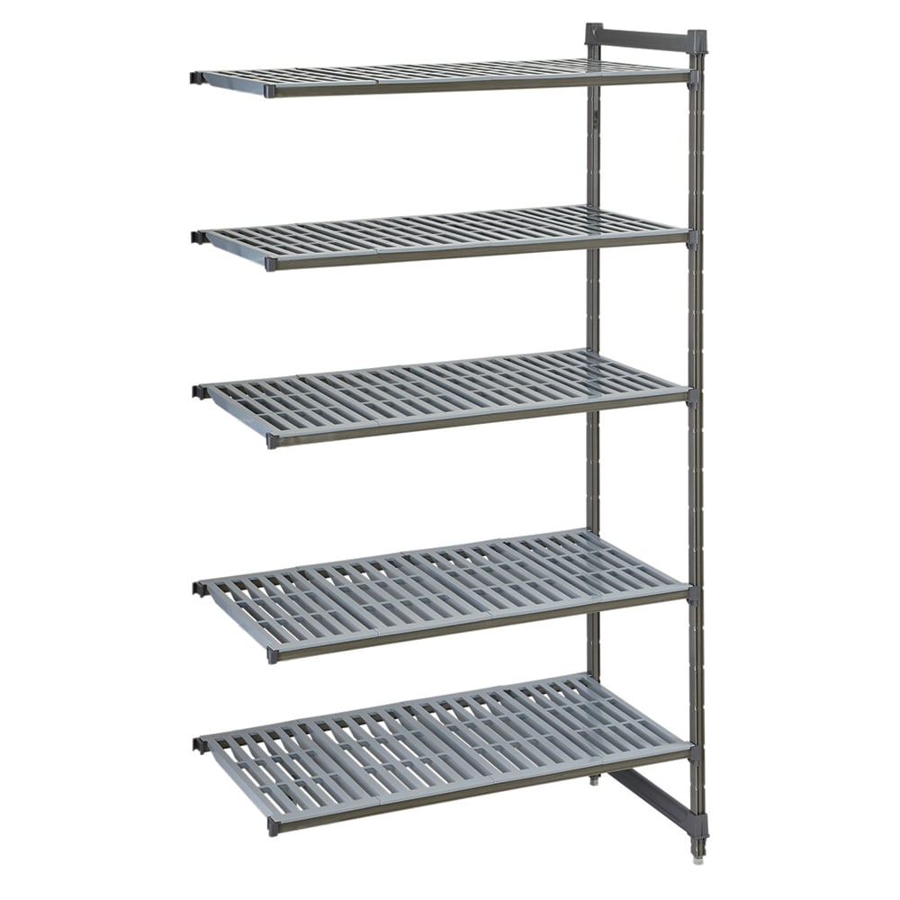 144-CBA214872V5580 48" NSF 5-Tier Heavy-Duty Plastic Shelving Unit - Camshelving® Basics Plu...
